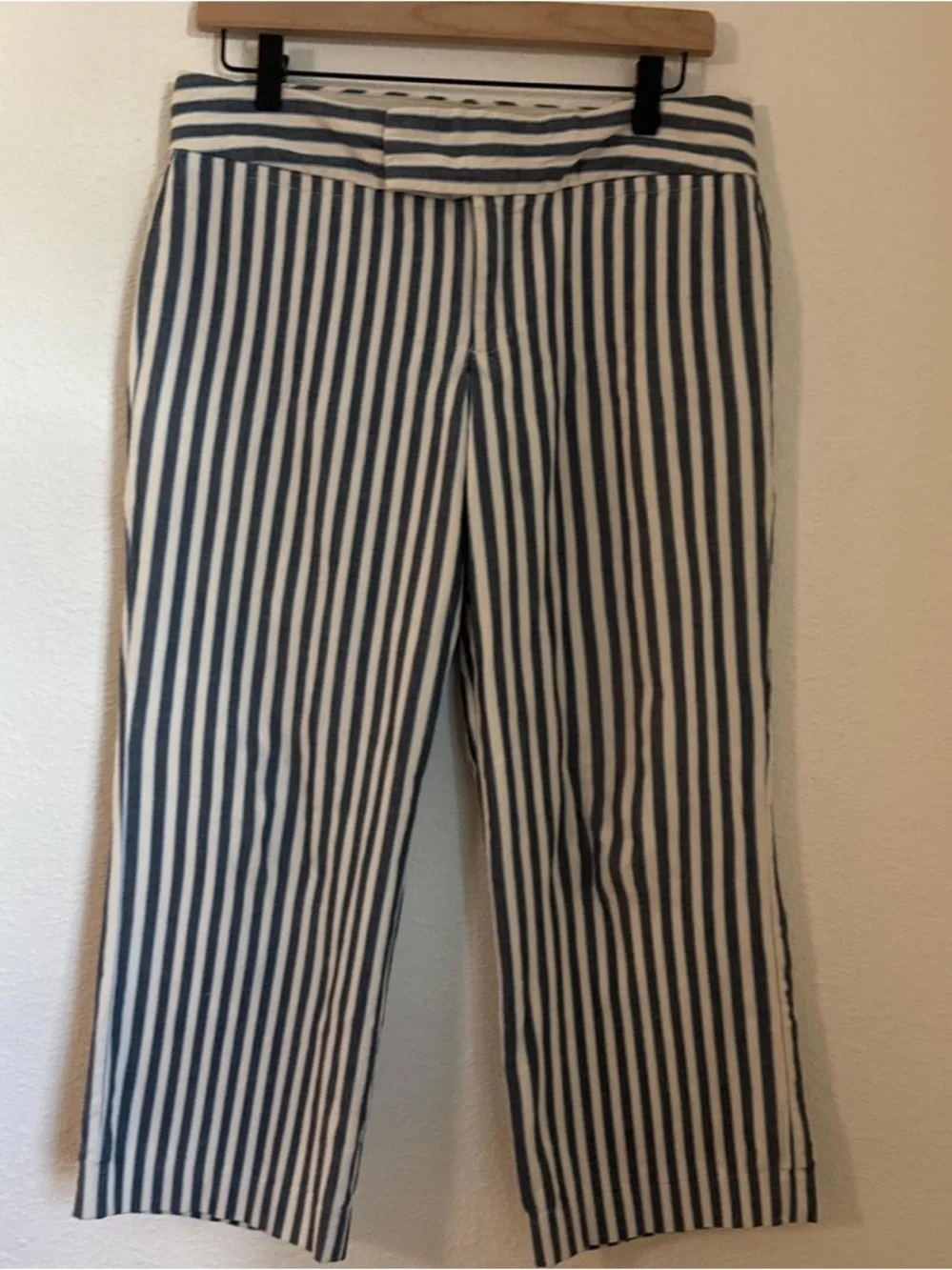 Y2K Gap Low Rise Striped Wide Leg Capris Vintage Twee Boho Coquette - Picture 6 of 8